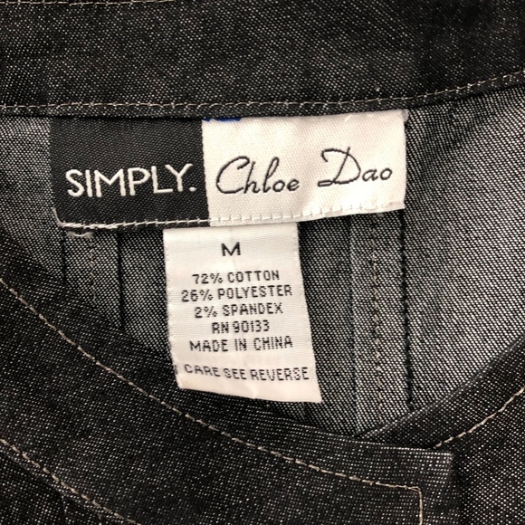 Simply Chloe Dao Black Crop Denim Jacket Half-Slv - Picture 7 of 7